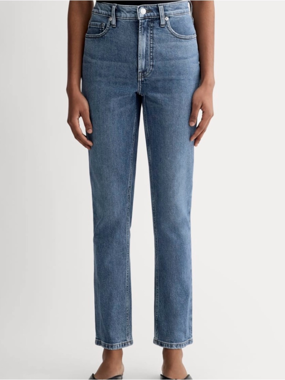 Everlane The Original Cheeky Jean Organic Cotton Regular Medium Washed Blue 26